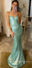 Simple Sequins Spaghetti Straps Long Evening Prom Dresses, Custom Mermaid Prom Dress, BGS0010