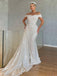 Off Shoulder White Sequins Mermaid Long Evening Prom Dresses, Custom High Slit Prom Dress, BGS0039