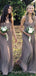 Sheath A-line Chiffon V-neck Long Bridesmaid Dresses , BN1018