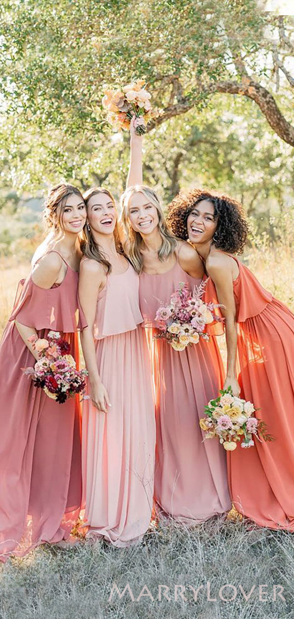 Spaghetti Chiffon Long A-line Bridesmaid Dresses , BN1042 MarryLover Spaghetti Chiffon Long A-line Bridesmaid Dresses , BN1042 MarryLover