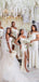 One Shoulder White Chiffon Elegant Cheap Long Bridesmaid Dresses , BN1089