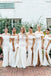 Off Shoulder Mermaid White Long Bridesmaid Dresses, Cheap Custom Bridesmaid Dress, BN1120