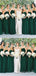 A-line Dark Green Chiffon Strapless Long Custom Bridesmaid Dresses , BN1208