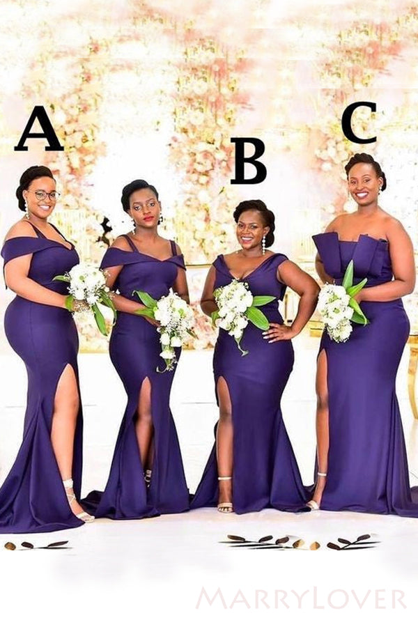 Mismatched Mermaid Long Side Slit Custom Bridesmaid Dresses , BN1210 MarryLover Mismatched Mermaid Long Side Slit Custom Bridesmaid Dresses , BN1210 MarryLover