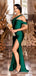 Mismatched Dark Green Satin  Mermaid Long Side Slit Custom Bridesmaid Dresses , BN1214