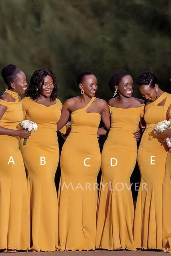 long mustard yellow bridesmaid dresses Yellow Forever Unique Bridesmaid Dresses A-line Chiffon Floor-Length Mustard Yellow Bridesmaid Dresses