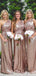 Simple One Shoulder Sequins A-line Long Custom Bridesmaid Dresses , BN1258