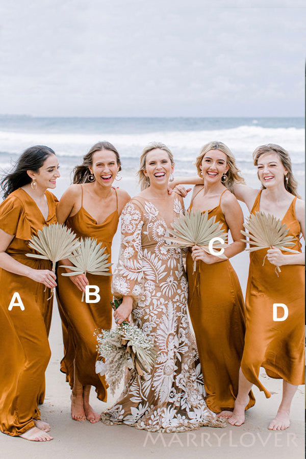 Mismatched V-neck Long Custom Bridesmaid Dresses , BN1273 MarryLover Mismatched V-neck Long Custom Bridesmaid Dresses , BN1273 MarryLover