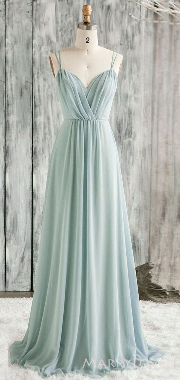 A-line Chiffon Spaghetti Straps Appliques Long Custom Bridesmaid Dress MarryLover A-line Chiffon Spaghetti Straps Appliques Long Custom Bridesmaid Dress MarryLover