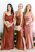 Spaghetti Straps Side Slit Long Custom Bridesmaid Dresses , BN1301