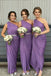 One Shoulder Side Slit Beaded Long Custom Bridesmaid Dresses , BN1320