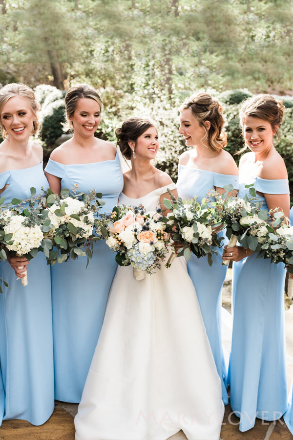 Off Shoulder Blue Long Mermaid Custom Bridesmaid Dresses , BN1329 MarryLover Off Shoulder Blue Long Mermaid Custom Bridesmaid Dresses , BN1329 MarryLover