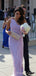 One Shoulder Chiffon Side Slit Long Custom Bridesmaid Dresses , BN1341