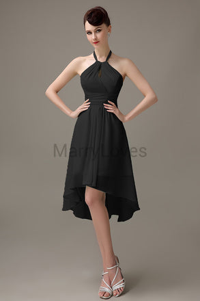 Halter High-Low Chiffon Bridesmaid Dresses