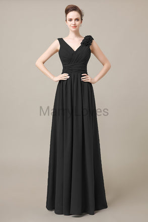 V-Neck Long Chiffon Bridesmaid Dresses