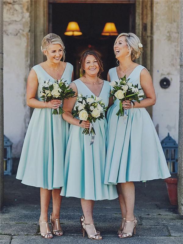 Simple Tea-length V-back Cheap Short Bridesmaid Dresses, BD0603 Simple Tea-length V-back Cheap Short Bridesmaid Dresses, BD0603