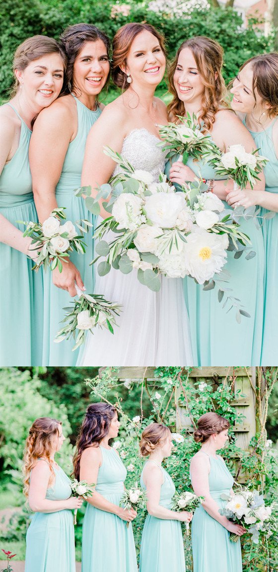 Halter A-line Floor-length Bridesmaid Dresses With Pleats, BD0575 Halter A-line Floor-length Bridesmaid Dresses With Pleats, BD0575