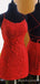 Red Tulle Appliques Spaghetti Straps Backless Short Homecoming Dresses, HM1053