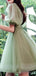 Off Shoulder A-line Tulle Half Sleeves Short Homecoming Dresses, HM1073