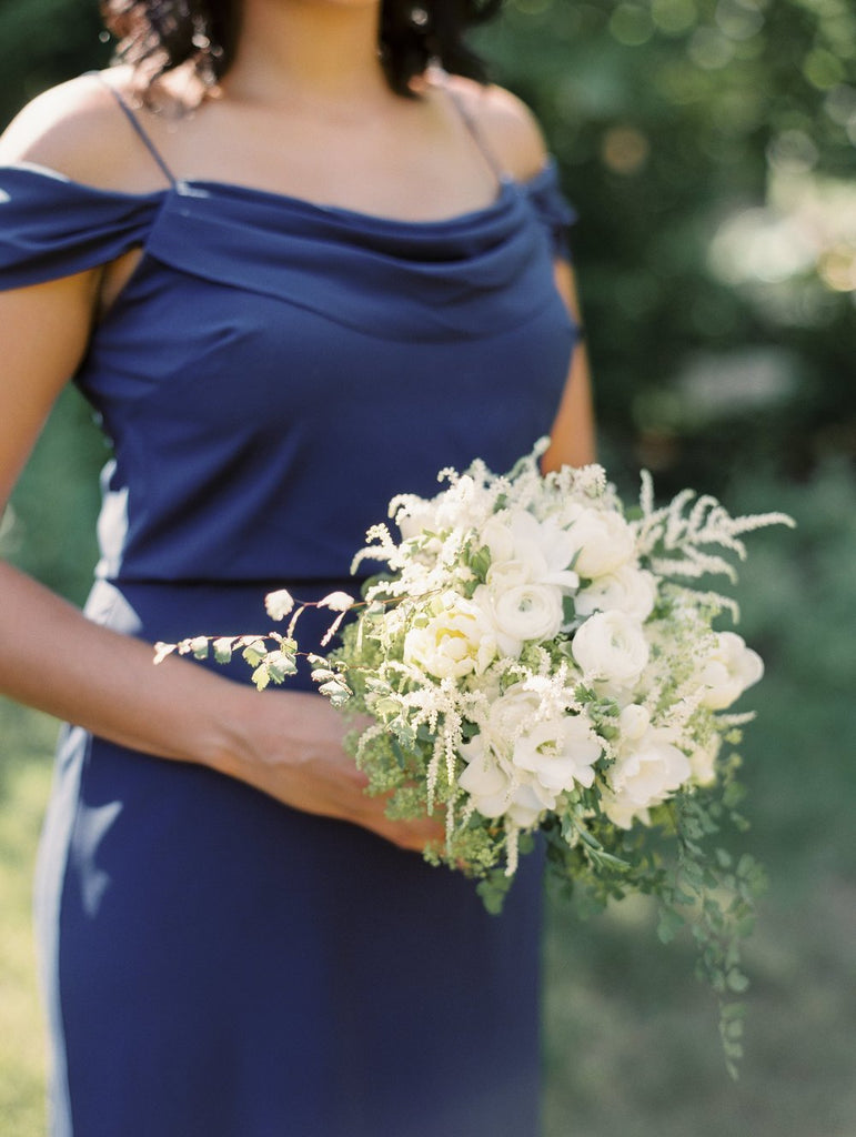Spaghetti Straps Off-shoulder Navy Blue Chiffon Bridesmaid Dresses, BD MarryLover Spaghetti Straps Off-shoulder Navy Blue Chiffon Bridesmaid Dresses, BD MarryLover