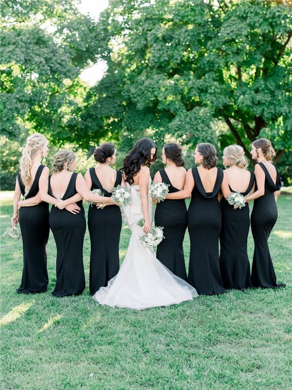 Mermaid Sleeveless Backless Simple Black Bridesmaid Dresses, BD0589 Mermaid Sleeveless Backless Simple Black Bridesmaid Dresses, BD0589