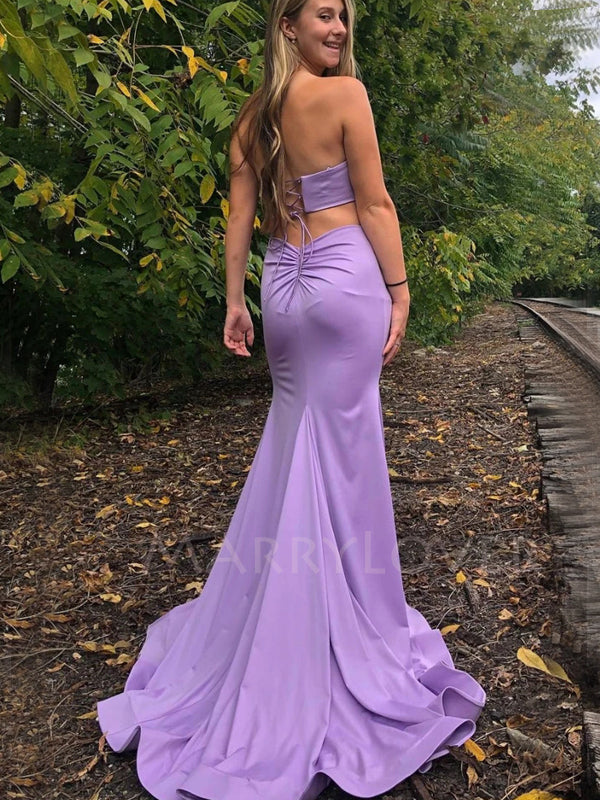 Sexy Backless Mermaid Long Evening Prom Dresses, Sweetheart Prom Dress,MR7026