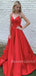 A-Line Simple Halter Satin Long Evening Prom Dresses, MR7034