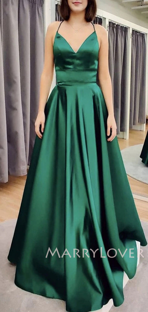Sex Backless A-Line Satin V Neckline Long Evening Prom Dresses, Long Party prom dresses, MR7041 Sex Backless A-Line Satin V Neckline Long Evening Prom Dresses, Long Party prom dresses, MR7041