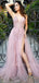 Sex Backless A-line Lace Long Evening Prom Dresses, Cheap Tulle Sweet Dresses, MR7060