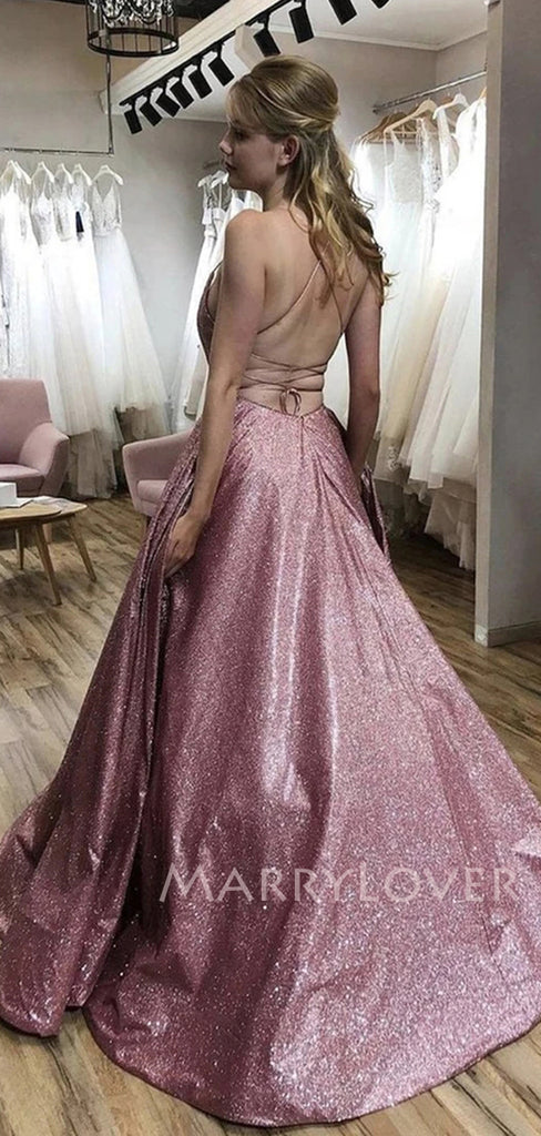 Sex Spaghetti Straps A-Line Sparkle Long Evening Prom Dresses, MR7065 Sex Spaghetti Straps A-Line Sparkle Long Evening Prom Dresses, MR7065