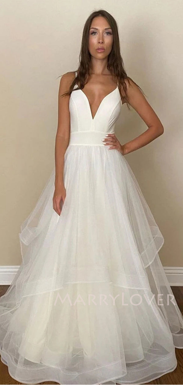 Sexy Affordable Backless V Neck White Long Evening Prom Dresses, Cheap MarryLover Sexy Affordable Backless V Neck White Long Evening Prom Dresses, Cheap MarryLover