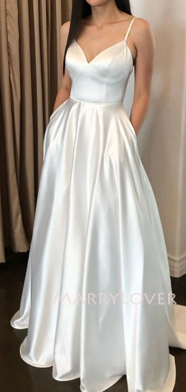 Sex A-Line Satin V Neckline Long White Backless Evening Prom Dresses, Long Party prom dresses, MR7128 Sex A-Line Satin V Neckline Long White Backless Evening Prom Dresses, Long Party prom dresses, MR7128