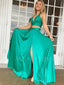 Sexy Two Pieces V Neck Long Evening Prom Dresses, MR7139