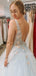 V neck Tulle wathet blue  Lace A-line Long Evening Prom Dresses, Cheap Prom Dress, MR7217
