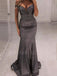 Dark Grey Sparkle Mermaid Long Evening Prom Dresses, Cheap Custom Dresses,MR7225