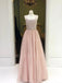 Sharkly Spaghetti Straps Tulle Floor Length A-line Long Evening Prom Dresses, MR7259