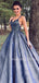 A-Line Sparkle Spaghetti Straps Backless Long Evening Prom Dresses, MR7264
