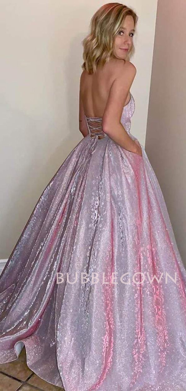 Sparkly A-Line Backless Long Evening Prom Dresses, Cheap Custom Prom D MarryLover Sparkly A-Line Backless Long Evening Prom Dresses, Cheap Custom Prom D MarryLover