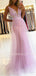 See Throuth Deep V Neck Appliques Beades Lace Long Evening Prom Dresses, Cheap Custom Prom Dresses, MR7449
