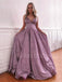 Deep V Neck A-Line Sparkly Backless Long Evening Prom Dresses, Cheap Custom Dresses,MR7484