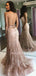 Mermaid Spaghetti Straps backless Long Evening Prom Dresses, Cheap Custom Prom Dress, MR7548