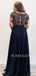 Long Sleeves Appliques Black Chiffon Long Evening Prom Dresses, Cheap Custom Prom Dresses, MR7585