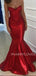 Mermaid V-neck Red Sparkly Long Straps Evening Prom Dresses, MR7644