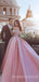 Off Shoulder Pink Satin Ball Gown Appliques Long Evening Prom Dresses, Cheap Custom Prom Dresses, MR7722