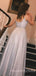 A-line Silver Tulle Sparkly Spaghetti Straps Long Evening Prom Dresses, Cheap Custom Prom Dress, MR7820