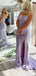 Mermaid Spaghetti Straps Lilac Long Evening Prom Dresses, Cheap Custom Prom Dresses, MR7861