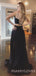 Two Pieces Black Tulle Sparkly Long Evening Prom Dresses, Cheap Custom Prom Dress, MR7900