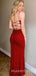 Burgundy Sheath Spaghetti Straps Long Sparkly Evening Prom Dresses, Cheap Custom Prom Dresses, MR7926