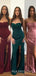 Mermaid Satin Strapless Appliques Long Evening Prom Dresses, Cheap Custom Prom Dress, MR7944