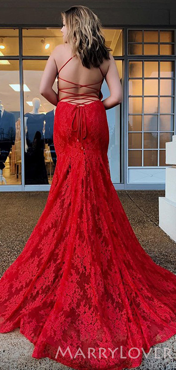 red lace spaghetti strap dress Red